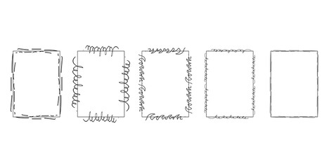 Collection of hand drawn doodle frames