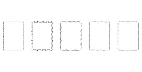 Collection of hand drawn doodle frames