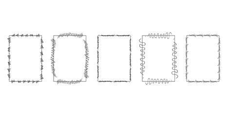 Collection of hand drawn doodle frames