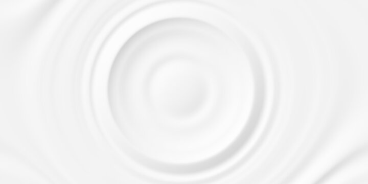 Smooth concentric random offset white rings or circles waves background wallpaper banner flat lay top view from above