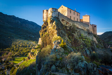 Fototapeta na wymiar The medieval citadel of Corte in Corsica