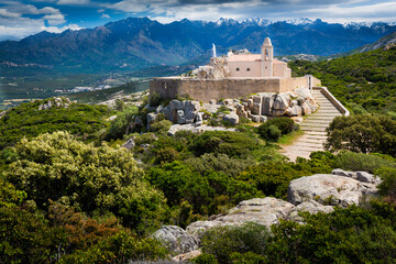 Fototapeta na wymiar Monastery of Notre Dame de la Serra near Calvi, Corsica island, France
