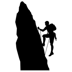 Rock climber silhouette illustration