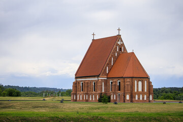 Obraz premium Old Church of St. John the Baptist in Zapyskis, Lithuania