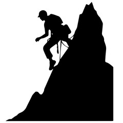 Rock climber silhouette illustration