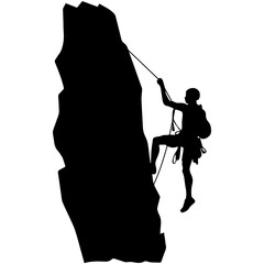 Rock climber silhouette illustration