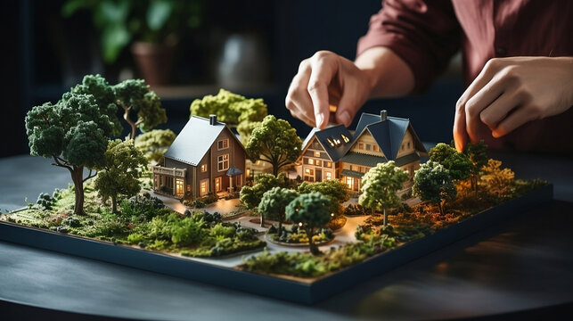 Model of the house for buyers. The concept of selling real estate