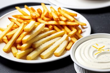 french fries in a white bowl