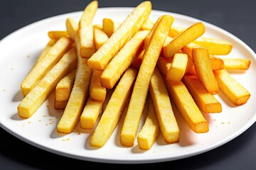 french fries on a white plate