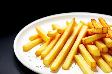 french fries on a white background