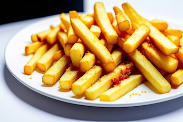 french fries on a white