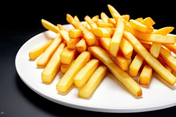 french fries on a white background