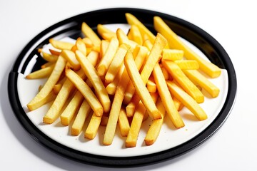 french fries on a white background