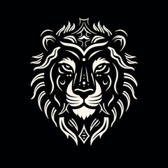 Logo Vector Lion Illustration on Dark Background
