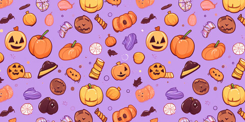 halloween candy wallpaper pattern texture background in pastel colors