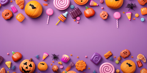 halloween candy wallpaper pattern texture background in pastel colors