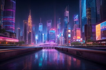 Futuristic Neon City #5 Generative AI