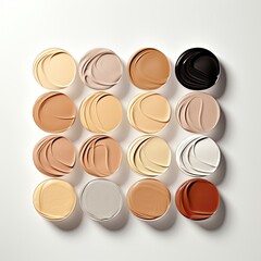 Swatches in nude tones Isolated on white background