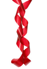 Red ribbon isolated on white background, clipping path