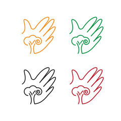hand with a tree in it simple vector logo set