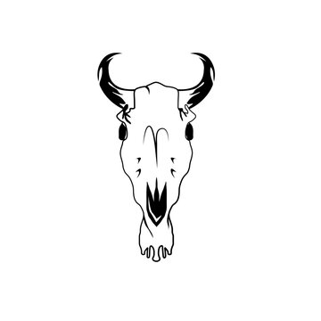 skull of bull head simple vector logo