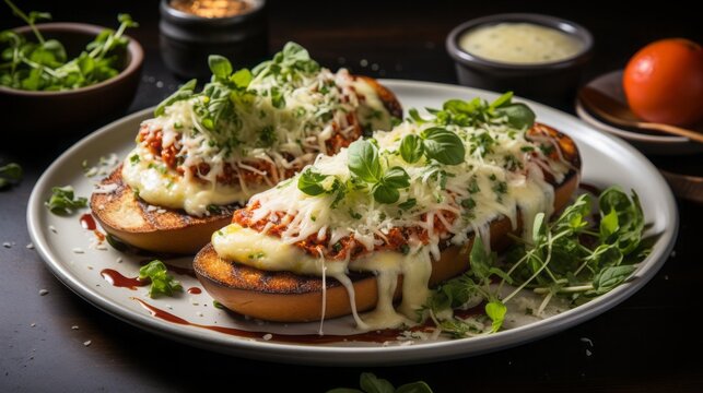 Images showcasing the perfect combination of flavors in chicken parmigiana.