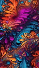 Abstract fractal background, Psychedelic flow design
