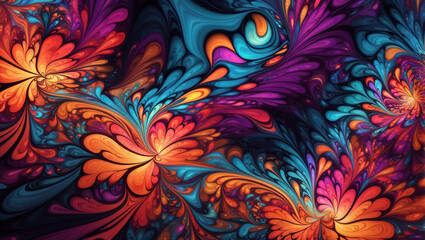 Abstract fractal background, Psychedelic flow design