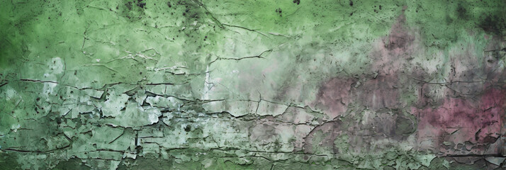 Obraz premium background in shabby chic distressed and grunge green color with rough surface old concrete wall
