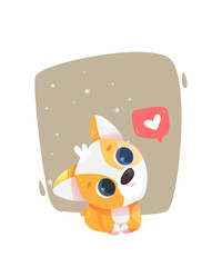 Corgi dog illustration