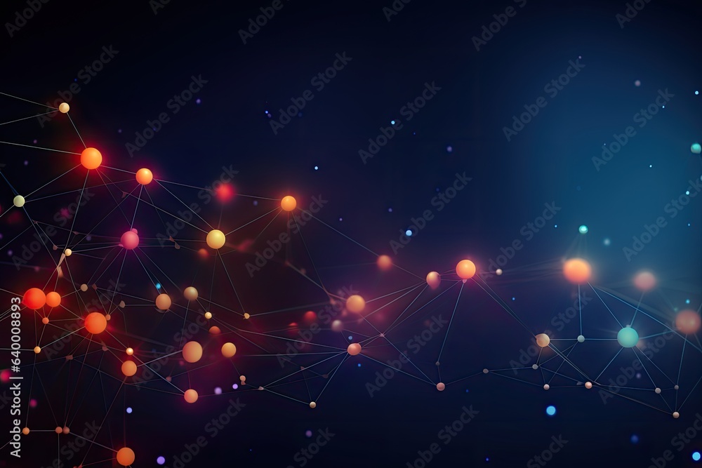 Poster abstract polygonal space low poly dark background with connecting dots and lines. connection structu