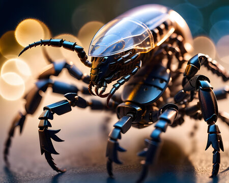 a transparent high-tech scorpio robot - generative ai