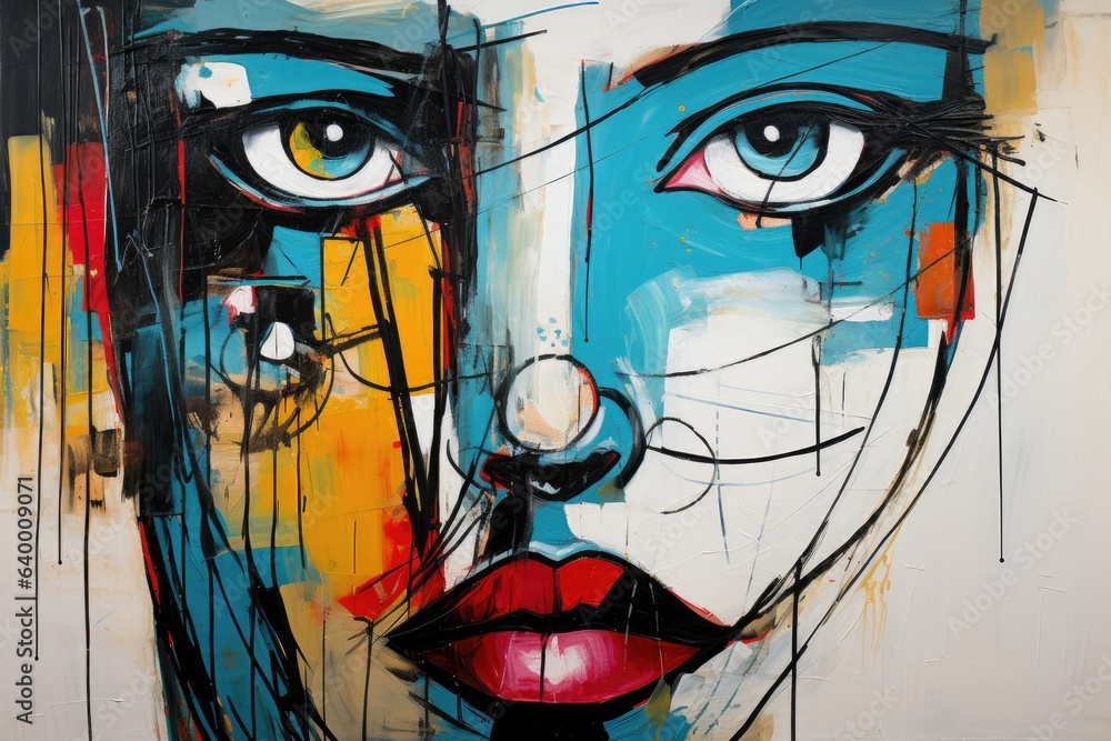 Poster street art. abstract colorful painting on the wall. urban contemporary culture. abstract expressioni