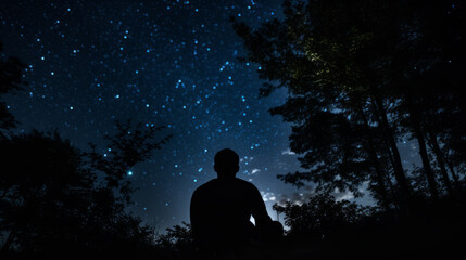 Fototapeta na wymiar Meditating under the stars