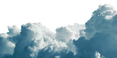 Beautiful cumulus clouds on a transparent background. Panorama.