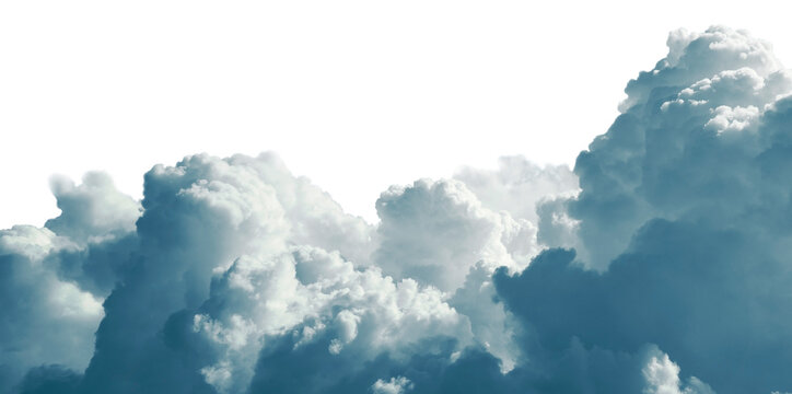 Beautiful cumulus clouds on a transparent background. Panorama.