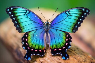 Macro Photo of Emerald Swallowtail Butterfly in natural background