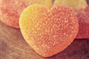 Obraz premium delicious heart-shaped marmalade candies