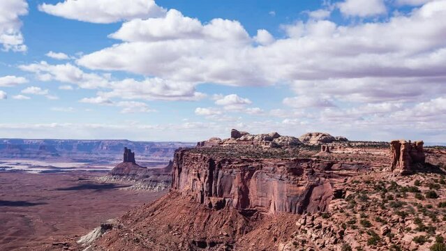 Time Lapse - Beautiful Clouds Moving Over the Canyonlands National Park in Utah