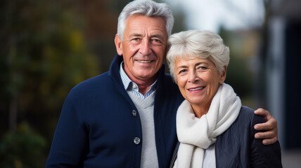 Handsome elderly couple happy on professional photo