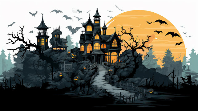 Halloween scary dark background