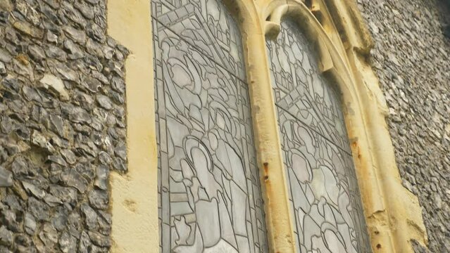 Ornate Stained Glass Window Church Cathedral Castle Looking Up Architecture
