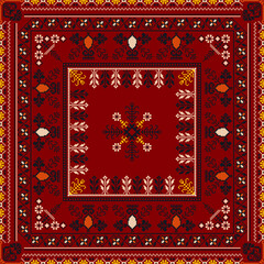 Obraz premium Traditional Latvian embroidery seamless pattern, vector illustration