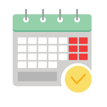 Tear off calendar. Signs for organization of workflow cartoon illustration. Business concept. Colored flat vector isolated on white background