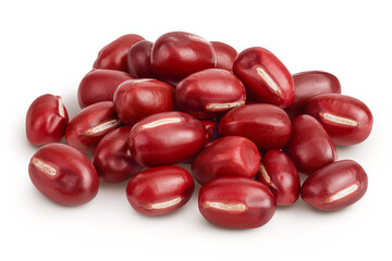 Red adzuki beans isolated on white background - obrazy, fototapety, plakaty