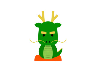 かわいい辰キャラと座布団アイコンB