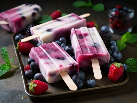 Sweet Summery Moments Irresistible Berry and Cream Popsicles