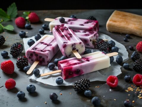 Sweet Indulgence Colorful Berry and Cream Frozen Delights