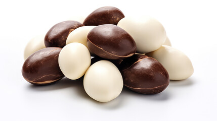 almond chocolate blast fly chocolate nuts isolated on white isolated