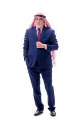 Old arab businessman isolated on white